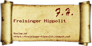 Freisinger Hippolit névjegykártya